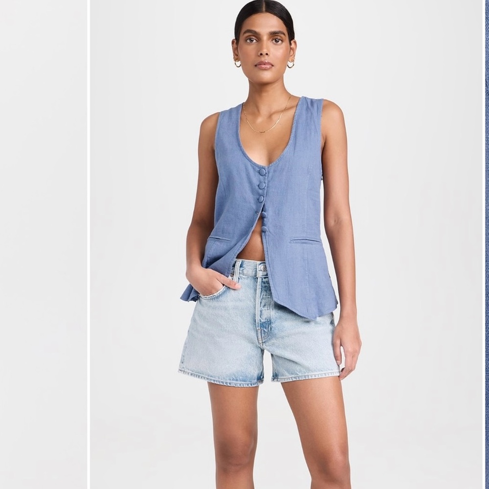 Free People millie vest linen blend size M